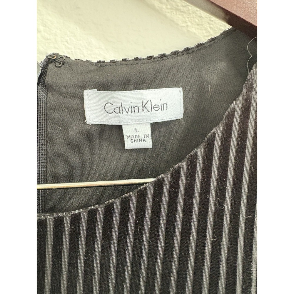 Calvin Klein Black Velvet Corduroy Womens Large Cold‎ Shoulder Long Sleeve Shirt - Picture 2 of 8